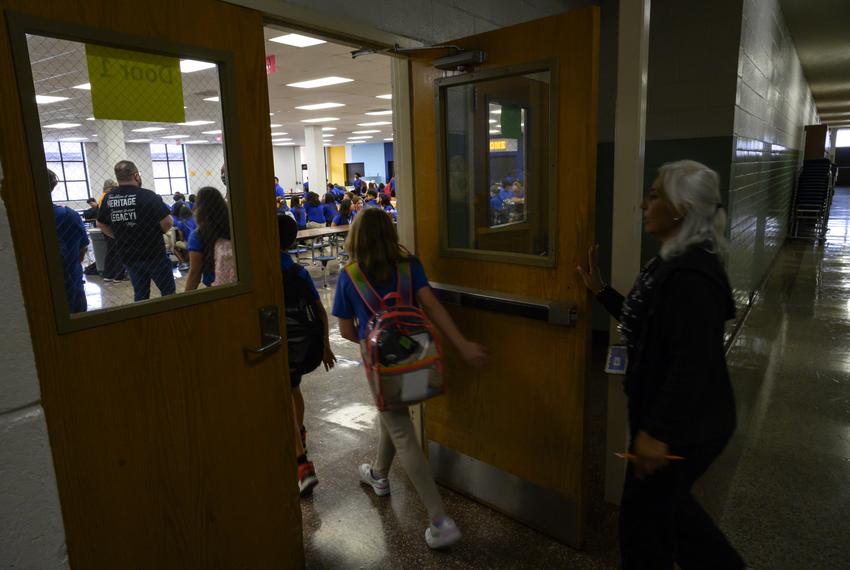 Bonham Middle School students enter the school’s cafeteria for lunch Wednesday, Sept. 13, 2023 in Odessa.