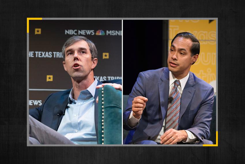 Presidential candidates Beto O'Rourke and Julián Castro.