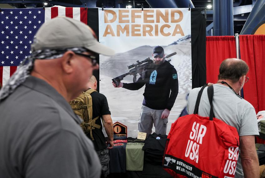 People attend the National Rifle Association (NRA) annual convention in Houston, Texas, U.S. May 27, 2022.