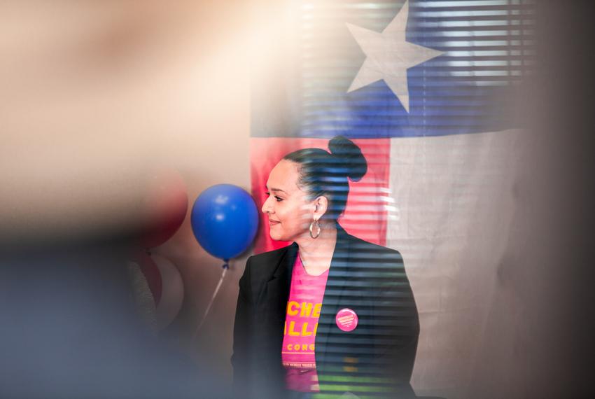 Michelle Vallejo, Democratic nominee for Congressional District 15, speaks at the HERStory meet and greet in McAllen on Aug. 19th, 2022.